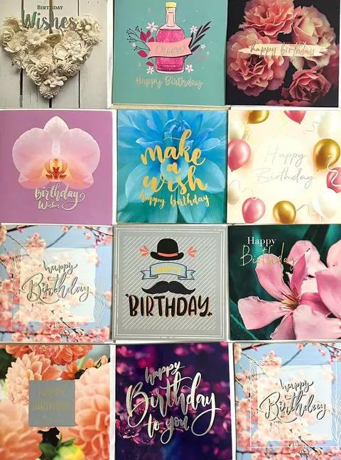 Greeting Brithday postcard add-on for bouquets, decorative card for gifts and special occasions