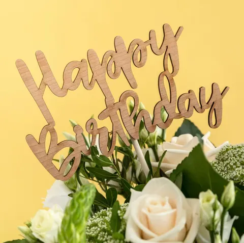 Wooden message stick for flower bouquet, decorative gift accessory for personalized floral arrangements